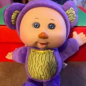 Cabbage Patch Kids - Charming Purple and Green Stuffed Bear Toy